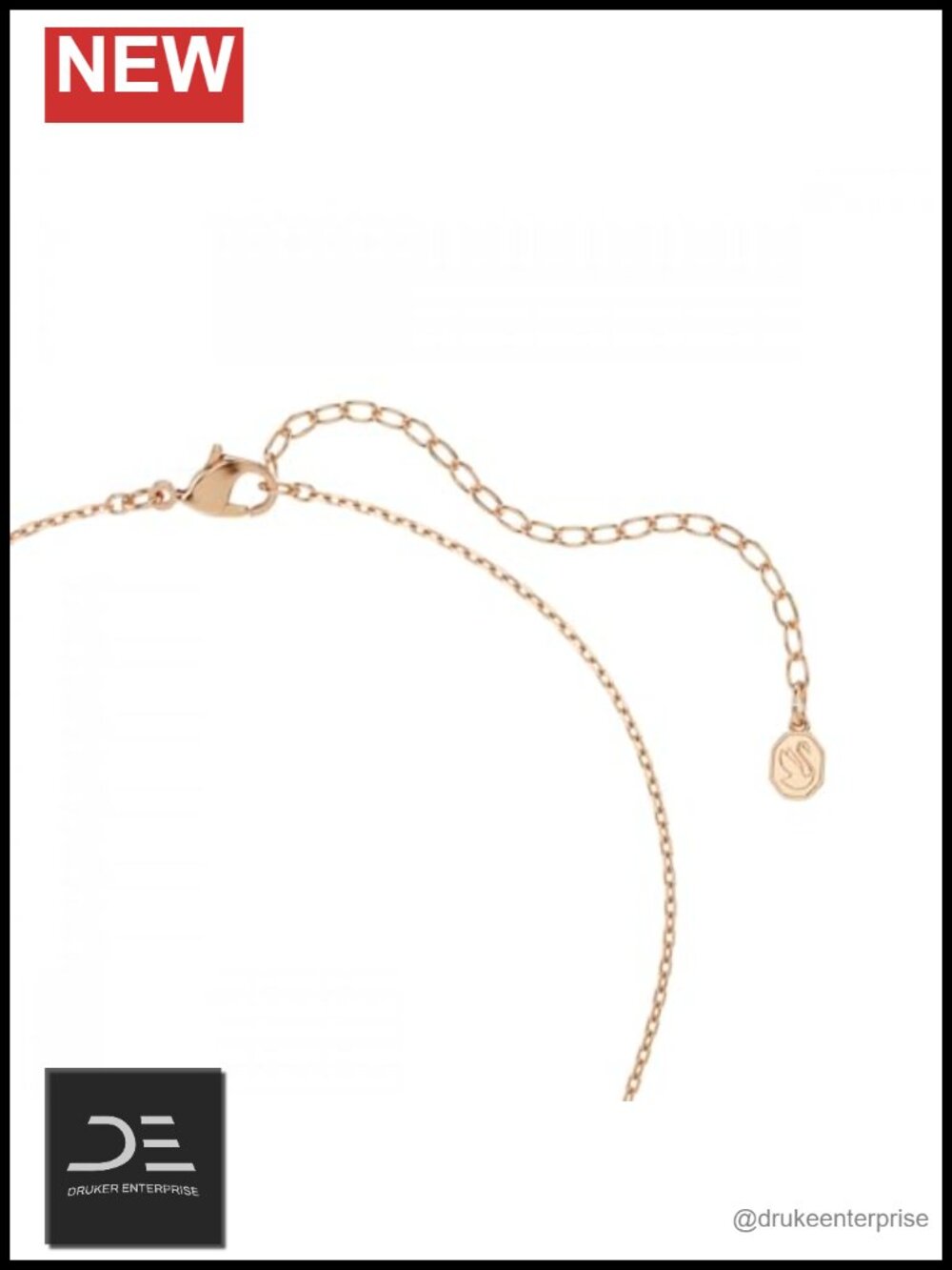 Swarovski Swan Pendant Necklace Rose Gold Plated Crystal - Picture 5 of 5